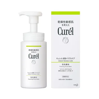 Curel Sebum Trouble Care Пенка для умывания лица 150 мл - Контроль жирности и решение проблемы акне Refill