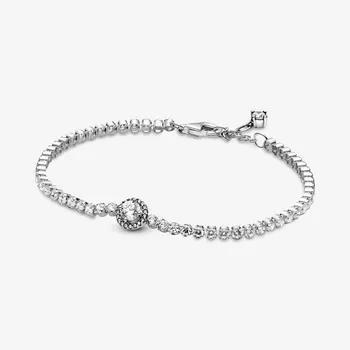 Браслет Pandora Sparkling Halo Tennis, серебро