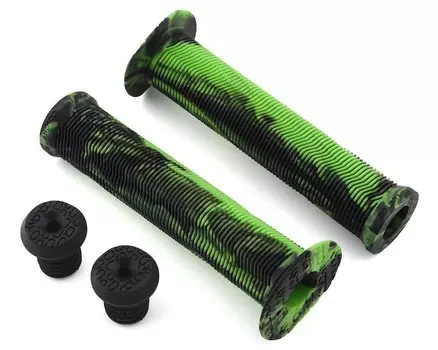 Ручки на велосипедный руль BMX COLONY Much Room Grips, 30х140мм, цвет черно-зеленый, 03-002218