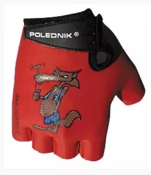 Велоперчатки детские Polednik Baby, с рисунком, эластичный верх, замшевая ладошка, красный, POL_Baby_5_RED (Размер: 4 )