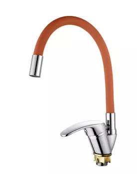Смеситель для кухни Viko с гибким изливом V-3250 хром, коричневый