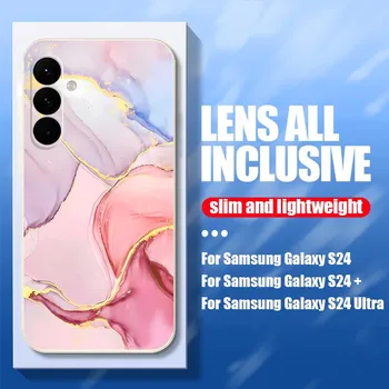 Силиконовый противоударный чехол с мраморным принтом для телефона Samsung S24 S23 Ultra S23 S20 FE A54 A51 A34, тонкий защитный чехол из ТПУ Samsung S24 серый