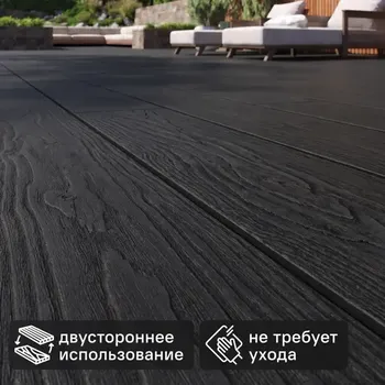 Террасная доска ДПК Groentec цвет Антрацит 145x25x4000 мм 0.58 м