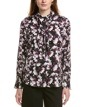 Рубашка Anne Klein с пуговицами спереди, черный