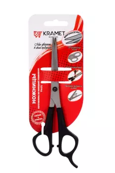 Ножницы KRAMET парикмахерские с упором 6,7 лезвие 5,5 см с микродентац цв чёрный Н-045-01