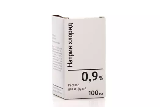 Натрия хлорид 0.9%, 100 мл, раствор для инфузий