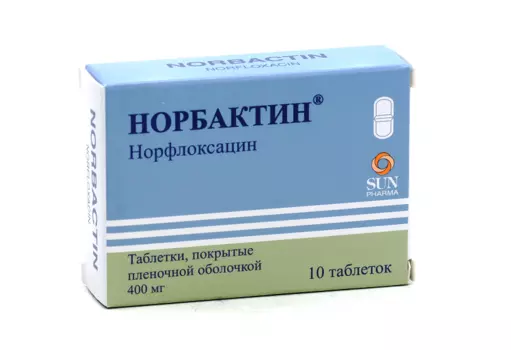 Норбактин 400 мг, 10 шт, таблетки покрытые пленочной оболочкой