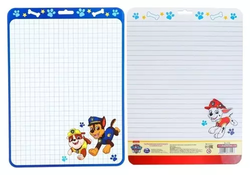 Доска маркерная A4 двусторонняя: клетка/линейка Д4, Paw Patrol