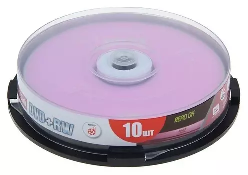Диск Dvd+rw Mirex, 4x, 4.7 Гб, Cake Box, 10 шт