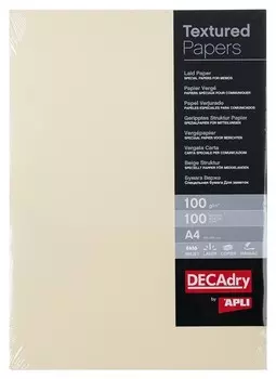 Дизайн-бумага текстурная кремовая 100 гр. 100 л. 12369