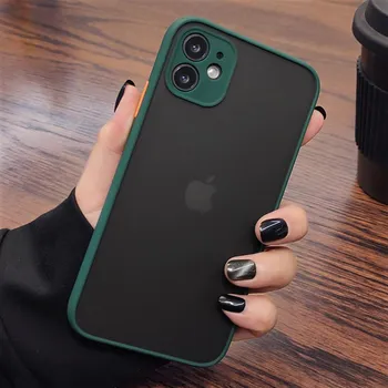 Противоударный силиконовый чехол-бампер для телефона Apple iPhone 12 13 11 Pro Max Mini X XR XS Max, роскошный прозрачный матовый чехол iphone 13 чёрный