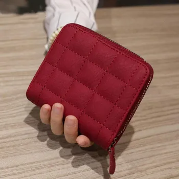 Женские короткие кошельки из искусственной кожи ID Credit с несколькими слотами, держатель для карт, кошелек для монет, зажим для денег, слот для наличных бежевый