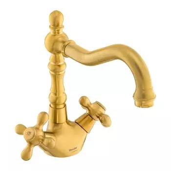 Смеситель для раковины Shouder Baroque 0150407 золото брашированное