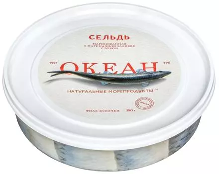 Сельдь Океан маринованная филе-кусочки с луком 380г