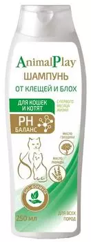 Шампунь для кошек и котят Animal Play от клещей и блох 250мл