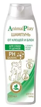 Шампунь для собак и щенков Animal Play от клещей и блох 250мл