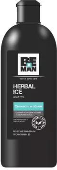 Шампунь для волос Be a man Herbal ice Свежесть и объем 360мл