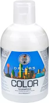 Шампунь для волос Dallas Color Protect для окрашенных и поврежденных волос с льняным маслом и УФ-фильтром 1000мл