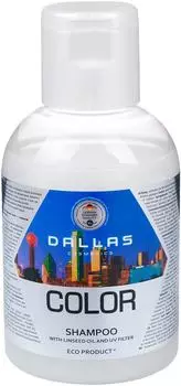 Шампунь для волос Dallas Color Protect для окрашенных и поврежденных волос с льняным маслом и УФ-фильтром 500мл