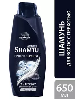 Шампунь для волос Shamtu Men 2-в-1 Уход и защита с пиритионом цинка для волос с перхотью 650мл