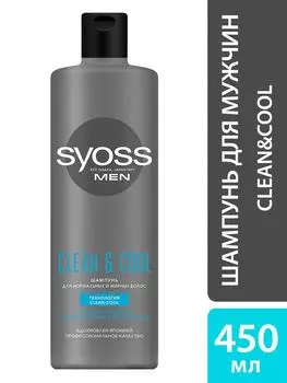 Шампунь для волос Сьесс Men Clean & Cool для нормальных и жирных Глубокое очищение 450мл