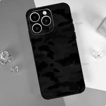 Черный камуфляжный чехол для iPhone XR X XS Max 5S 6S 7 8 Plus SE 2020 11 12 13 Pro Max Mini Phone Cover iphone 5 5S
