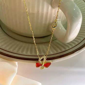 Ожерелье с кисточками Love Tassel, модное, милое, универсальное, цепочка на ключицу, легкая роскошь, усыпанная бриллиантами, ощущение высокого класса