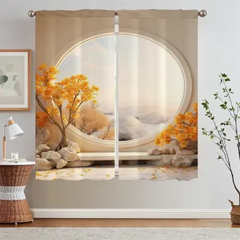 Dream Amber Blackout Подхваты для штор Тюль для кухни Шторы Шкафы для гостиной Украшения Жалюзи Жалюзи Разделительные завитки W50xH70cmx2pcs-CL