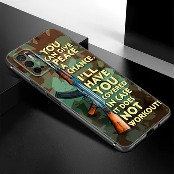 Чехол для телефона с пистолетом AK47 для Xiaomi Redmi Note 7 8 9 10 Lite 11 11E 11T 12 Pro 11S 4G 10T 5G 8T 9S 10S, мягкий черный чехол из ТПУ Redmi Note 7(Pro)