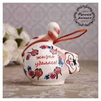 Сувенирный колокольчик "Котёнок. жизнь удалась", 7 см