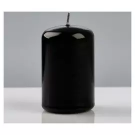 Свеча - цилиндр лакированная, 5×8 см, чёрная