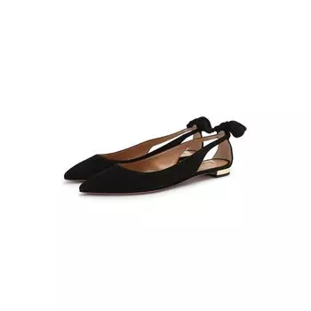 Замшевые балетки Bow Tie Aquazzura