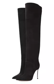 Замшевые ботфорты Blade 100 Casadei