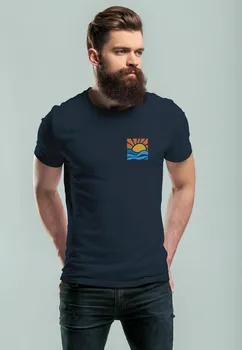 Футболка с принтом LOGO PRINT SOMMER SONNE WELLE STRAND BEACH STYLE Neverless, цвет navy