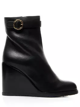 Ботильоны кожаные на меху S.FERRAGAMO