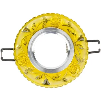 Встраиваемый светильник со светодиодной подсветкой DLS-L150 GU5.3 GLASSY/YELLOW Fametto Luciole с розой