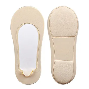 1Pair Women Boat Sock Plantar Fasciitis Shoes Insole Sock Insoles for Feet Shock Absorbing Shoe Sole Invisible Non slip Shoe pad чёрный