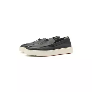 Кожаные слипоны Santoni