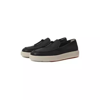 Кожаные слипоны Santoni