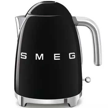 Чайник электрический SMEG стиль 50-х гг KLF03BLEU 1.7л. 2.4 кВт, нержавеющая сталь, черный (KLF03BLEU)