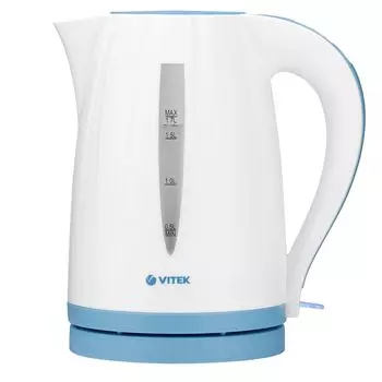 Чайник электрический VITEK VT-7031 1.7л. 2.2 кВт, термостойкий пластик, белый/голубой