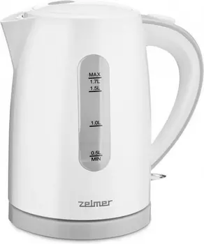 Чайник электрический Zelmer ZCK7616S 1.7л. 2.2 кВт, пластик, белый (71504445P)
