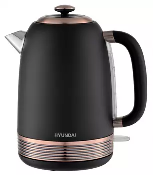 Чайник электрический Hyundai HYK-S4501 1.7л. 2.2 кВт, нержавеющая сталь/пластик, черный/бронзовый (черный/бронзовый)