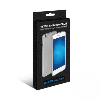Чехол DF для телефона Apple iPhone 6/6S, силикон, прозрачный (iCase-05)