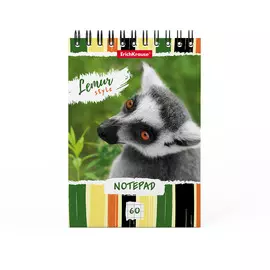 Блокнот ErichKrause Lemur Style, А6, 60 листов, клетка