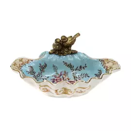 Блюдо Glasar с птичками 22x14x10см