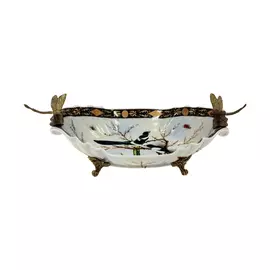 Блюдо Glasar со стрекозами 28x13x9см