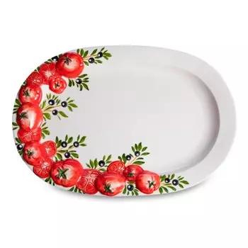 Блюдо овальное Edelweiss Томаты, и Оливки, 46х30 см
