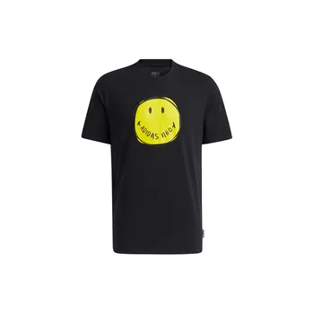 Adidas Neo Smiley Face Print Спортивная футболка с круглым вырезом Мужские топы Черные H62013 M