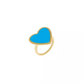Кольцо Blue Enamel Heart Ring